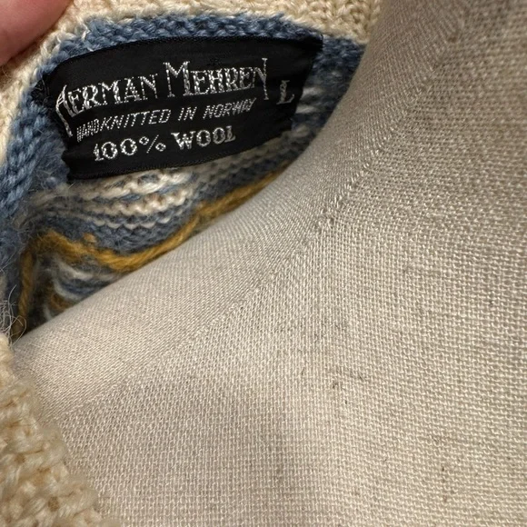 Vintage Herman Mehren Wool Hand Knit Cardigan - Picture 3 of 3